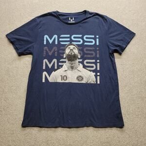 Messi Collection Graphic T Shirt Mens Large Blue Soccer Futbol Lionel Messi